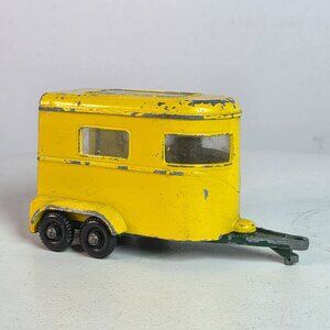 Vintage Matchbox Lesney No.43 Horse Box Trailer Yellow Diecast Toy 3" Collectibl